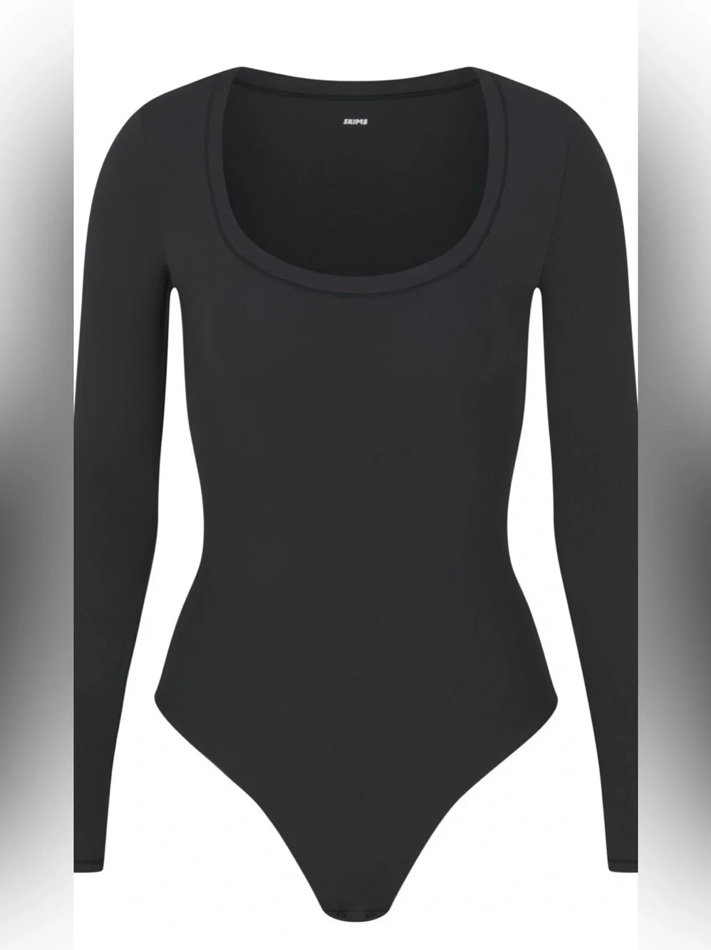 SKIMS Black Long Sleeve Scoop Neck Bodysuit Medium NWOB